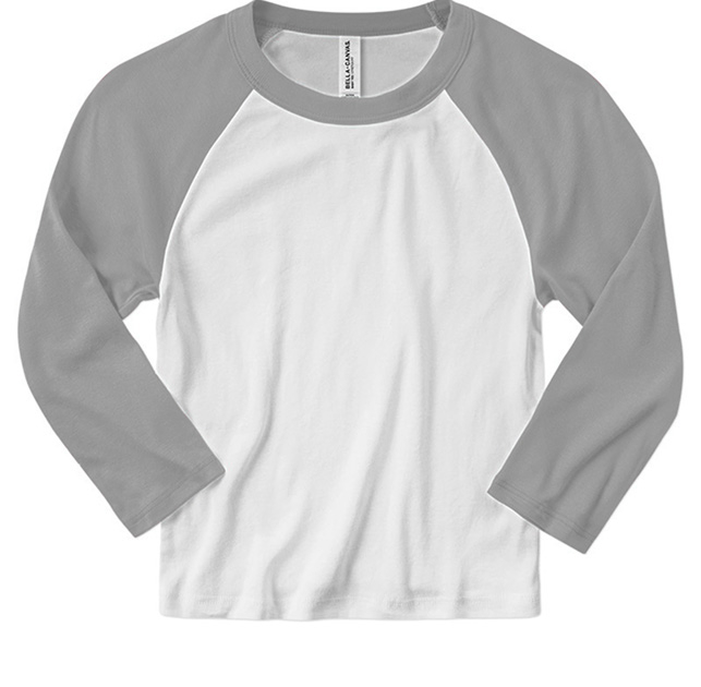 Ladies Micro Rib 3/4 Raglan Sleeve Baby Tee